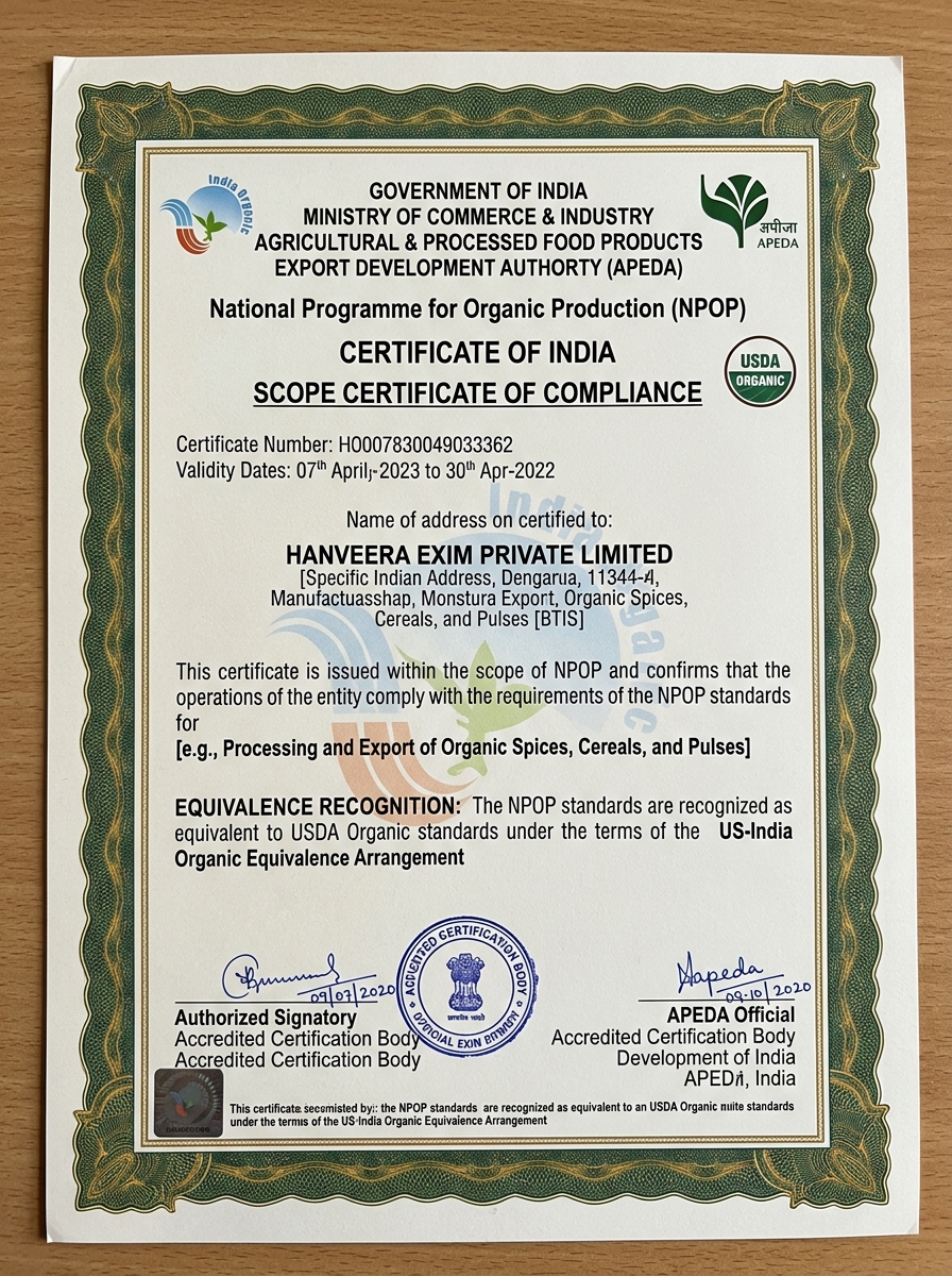 India Organic / NPOP Scope Certification