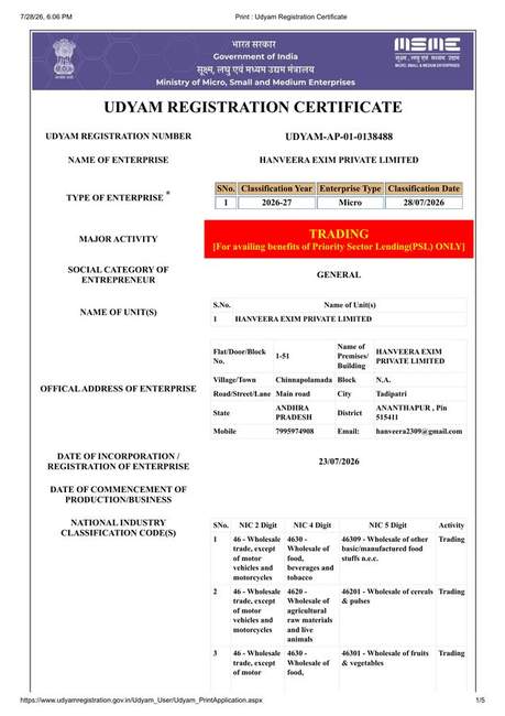 UDYAM MSME Enterprise Verification